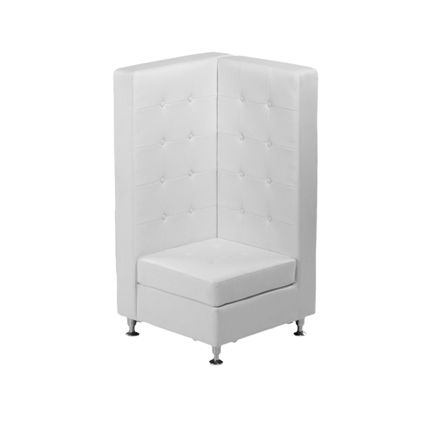 VIP White Modular High Back Corner Leather Chair