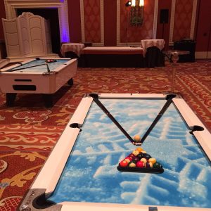 White Masterpiece Pool Table w/ Snowflake Felt