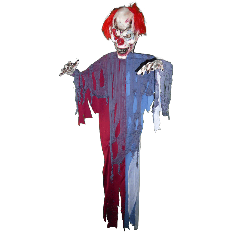 Hangable ghost clown with red hair