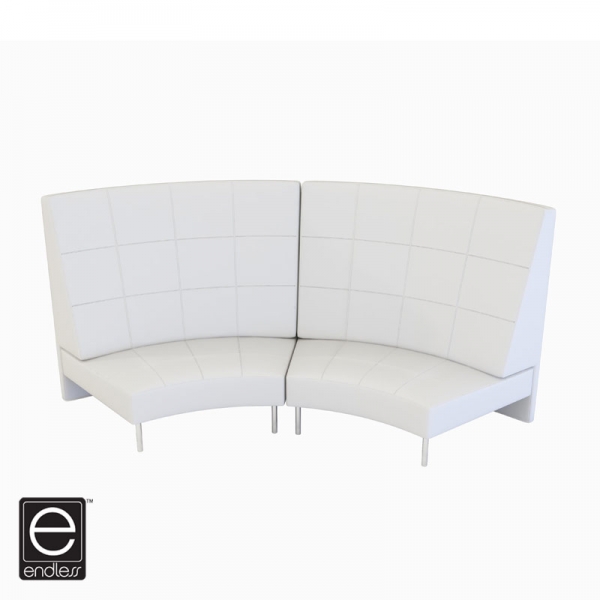 White Endless Large Curve High Back Chair loveseat configuration