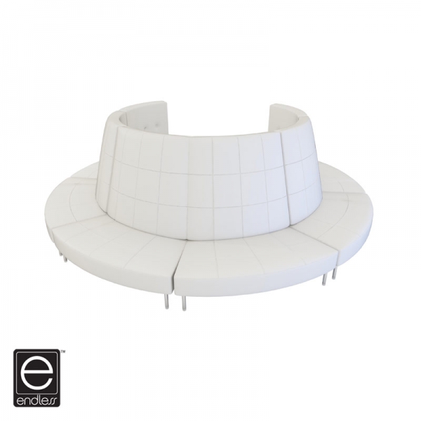 White Endless Small Curve High Back Circle