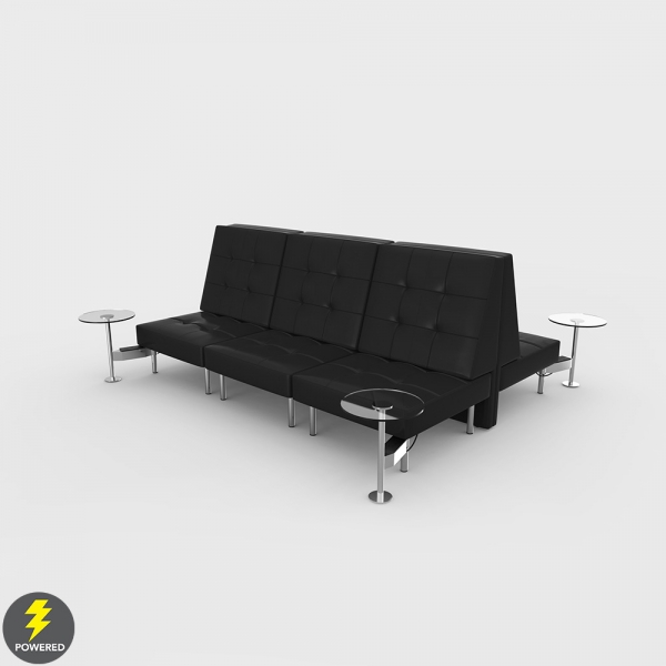 Endless Powered Double Square High Back Sofa w Round Tables
