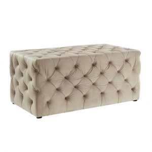 Luxe Almond Brittle Ottoman