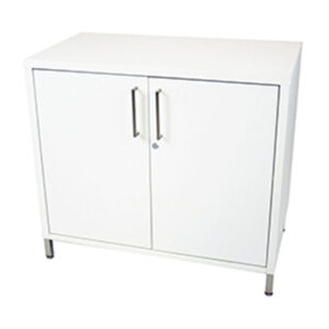 Locking Storage Cabinet with Legs - White