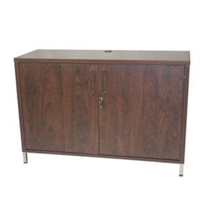 Locking Storage Credenza with Legs - Cappuccino