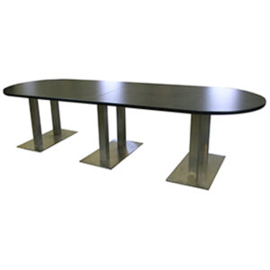 Oval Conference Table with Steel Base - Black - 120"