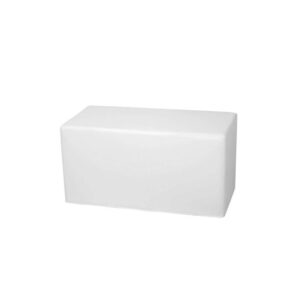 Rectangle Block Ottoman - White