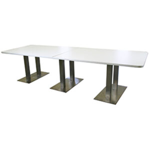 Rectangular Conference Table with Steel Base - White - 120"
