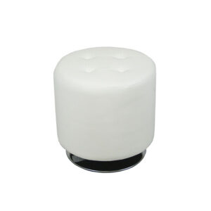 Round Swivel Ottoman - White