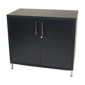 Locking Storage Cabinet with Legs - Black