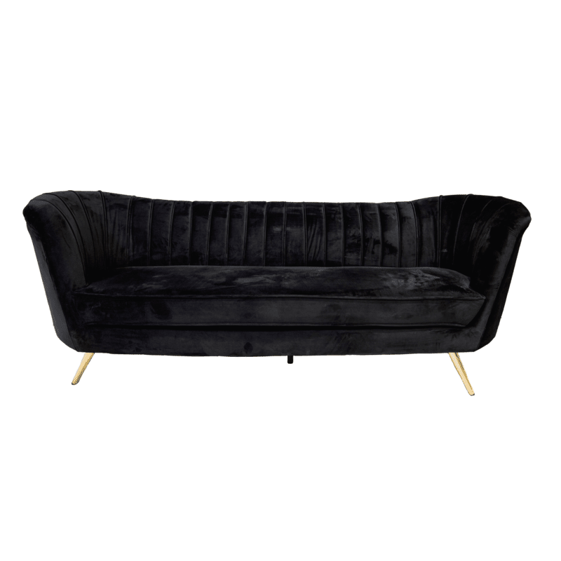 Madeline Sofa Black Velvet 24 Seven Productions