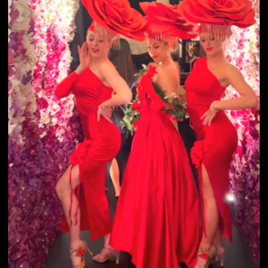 Red Flower Dress Greeters