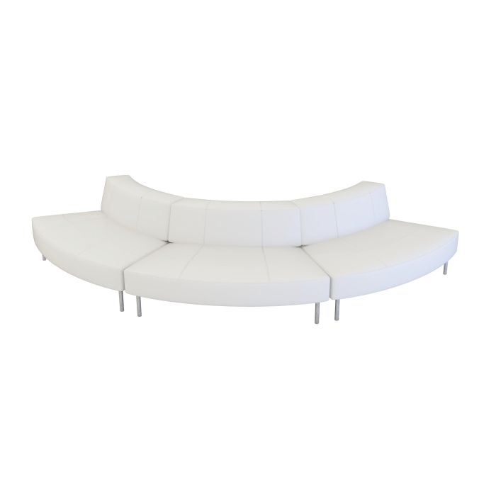 Endless Small Curve Low Back Sofa - White