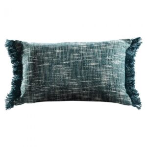 Frayed Lumbar Pillow - Teal