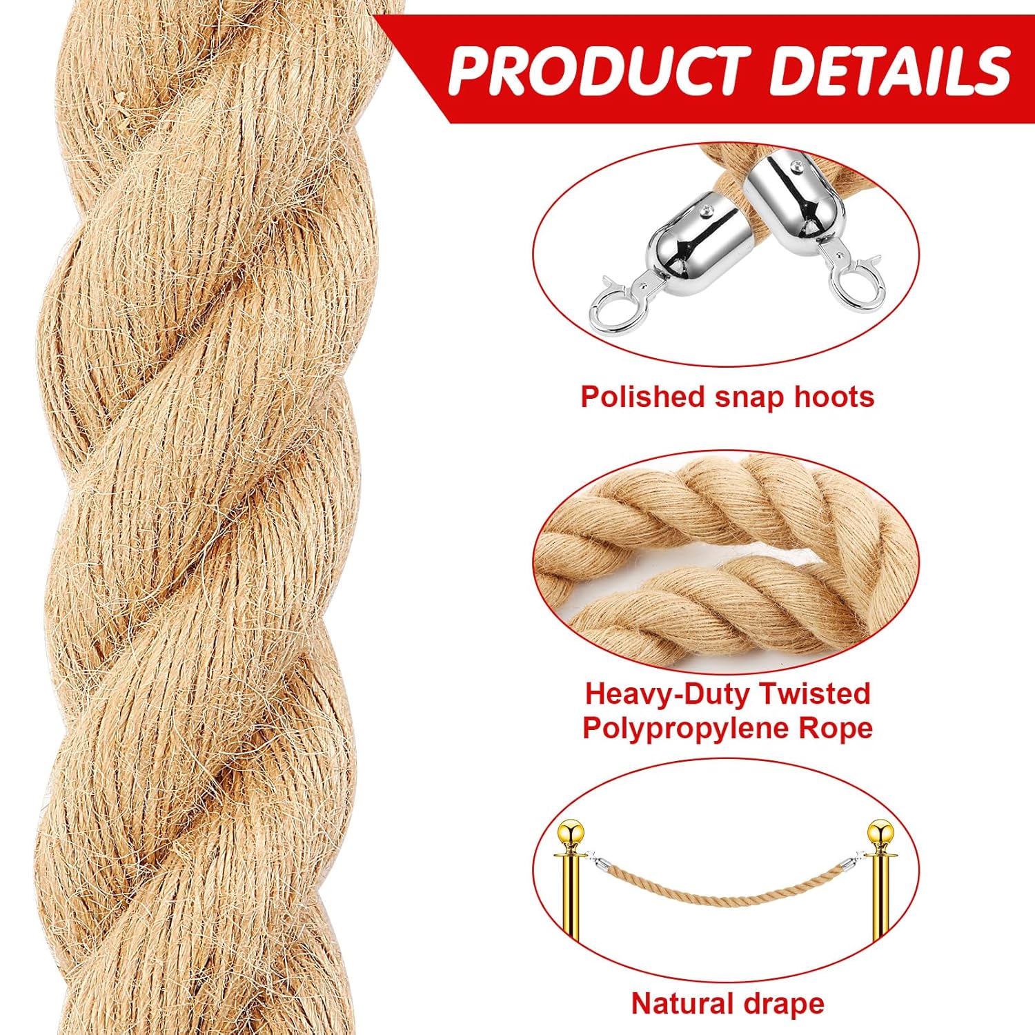 Hemp Braided Rope 6' - Image 2